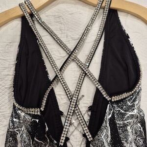 Black and Silver Strappy Dress